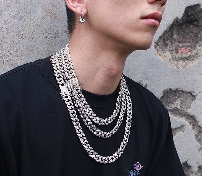 Necklace Diamond Men's Street Hipster Wild Clavicle Chain