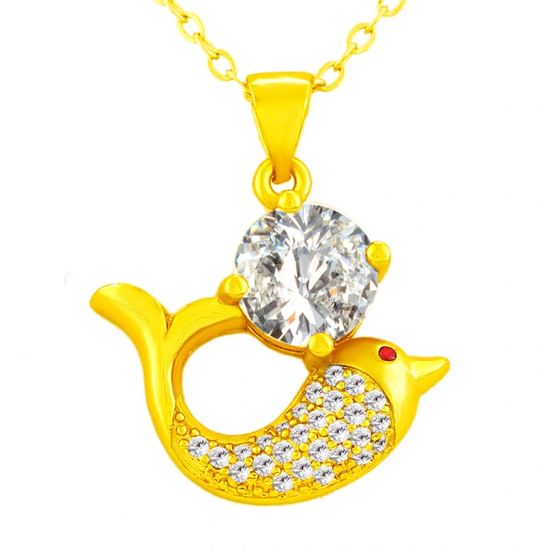 24k Gold-plated Jewelry Exquisite Diamond Dolphin Pendant