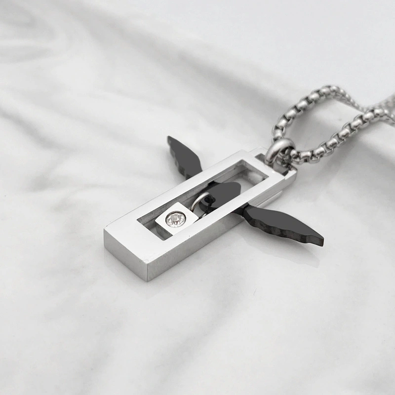 Ins Titanium Steel Love Angel Couple Necklace Jewelry