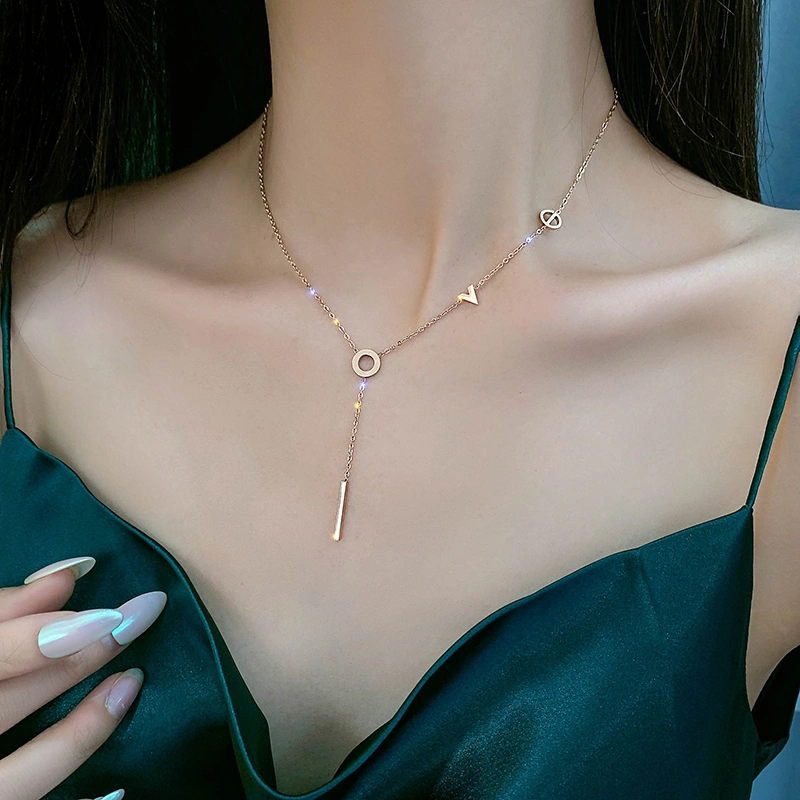 Rose Gold Clavicle Chain Temperament Necklace