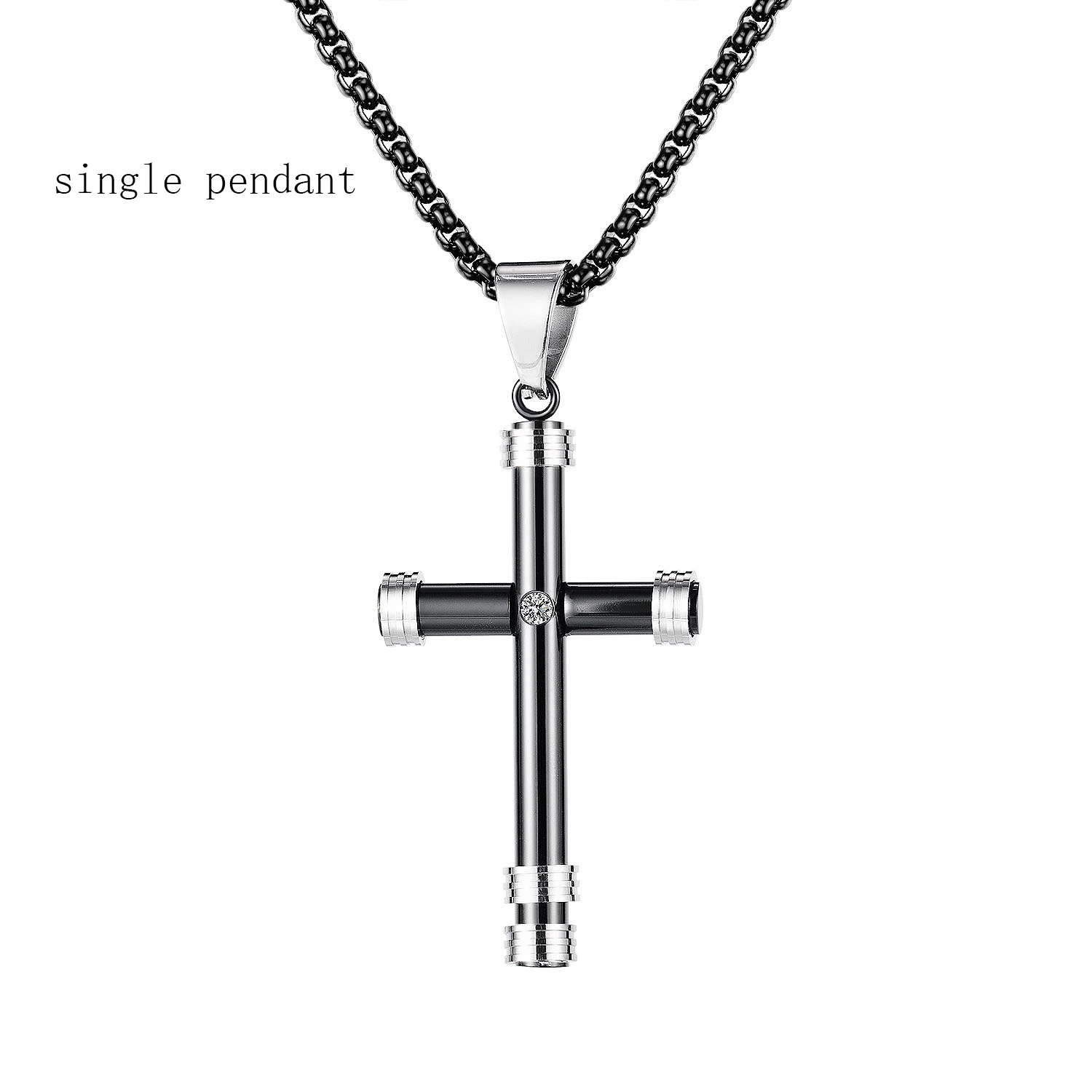 Men's Cross Pendant Stainless Steel Necklace