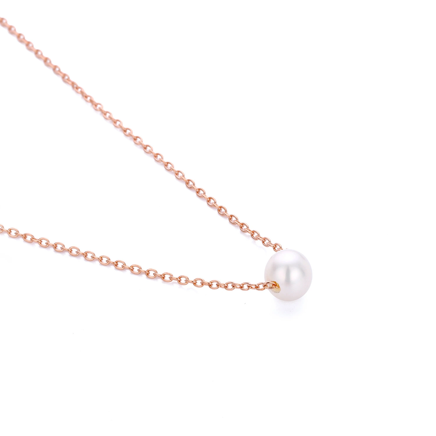 Jujie Europe and America cross border new accessories simple pearl pendant female 316L stainless steel gold plated necklace clavicle chain