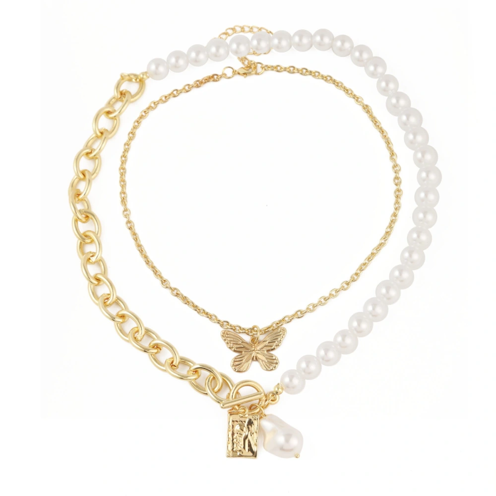 Butterfly Clavicle Chain Female Simple Ins Pearl Butterfly Necklace