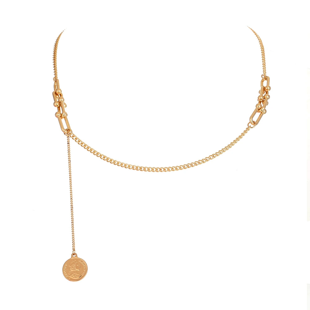Simple And Versatile Character Round Necklace