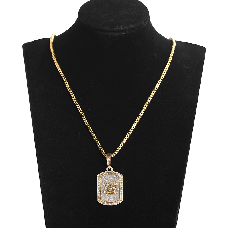 Full Diamond 100 Points Army Brand Dog Tag Pendant