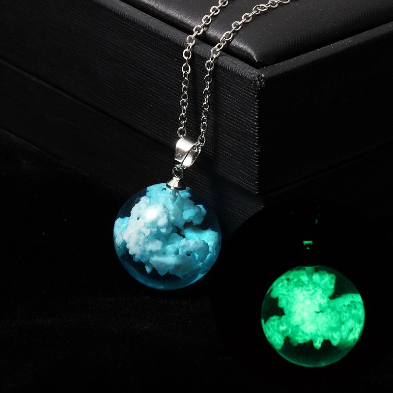 Transparent Spherical Resin Luminous Pendant Necklace