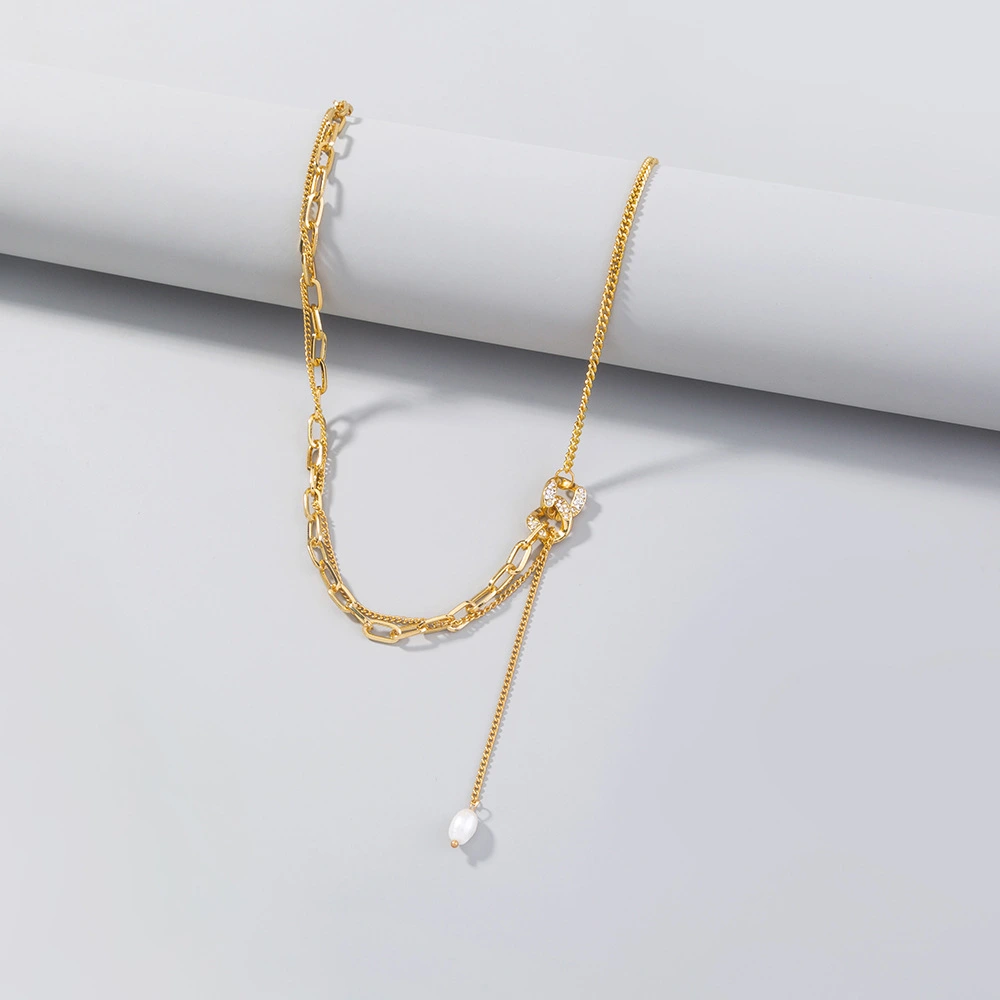 Stitching Winding Lattice Chain Clavicle Chain