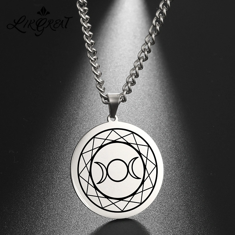 Nordic Fashion Stainless Steel Plating Moon Five-pointed Star Fashion Tag Necklace Student Fashion Accessories