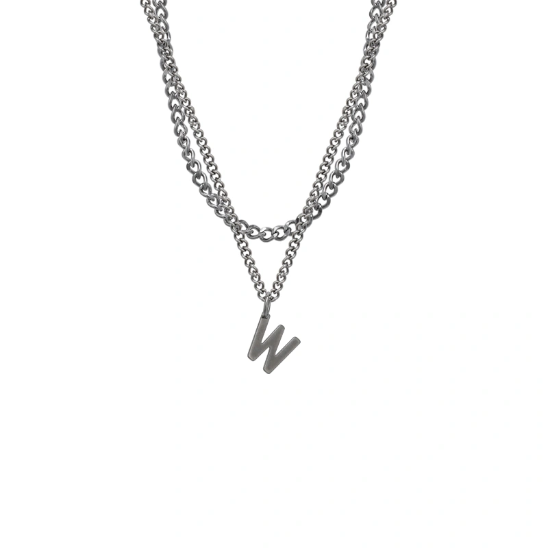 Simple Letter Double Necklace Women