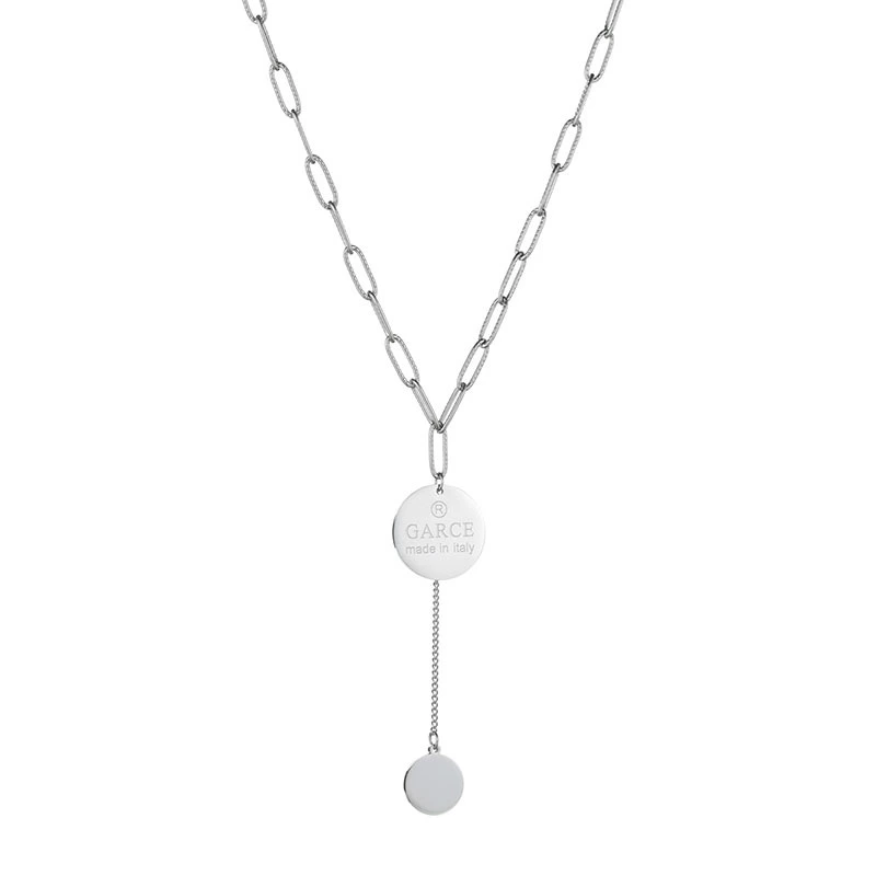 Quality Simple Cold Wind Disc Pendant Coin Clavicle Sweater Chain