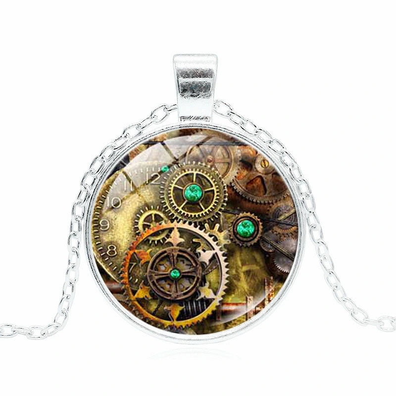 New Time Gemstone Necklace Women's European And American Fashion Trend Pendant Necklace