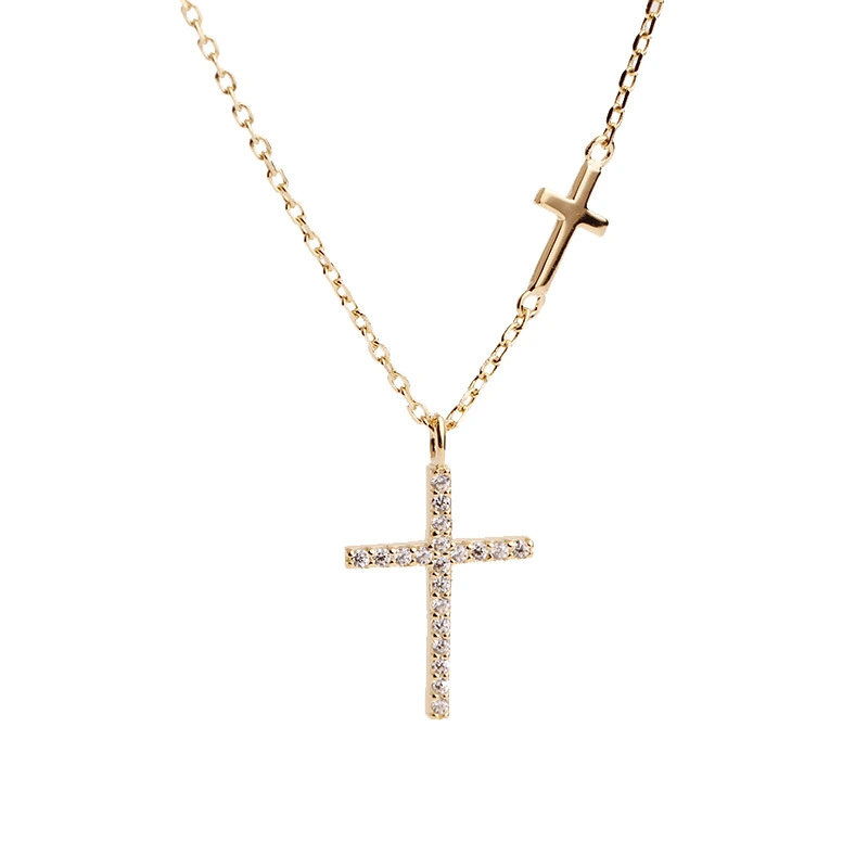 Sterling Silver Necklace Cross Clavicle Chain Is Not Allergic