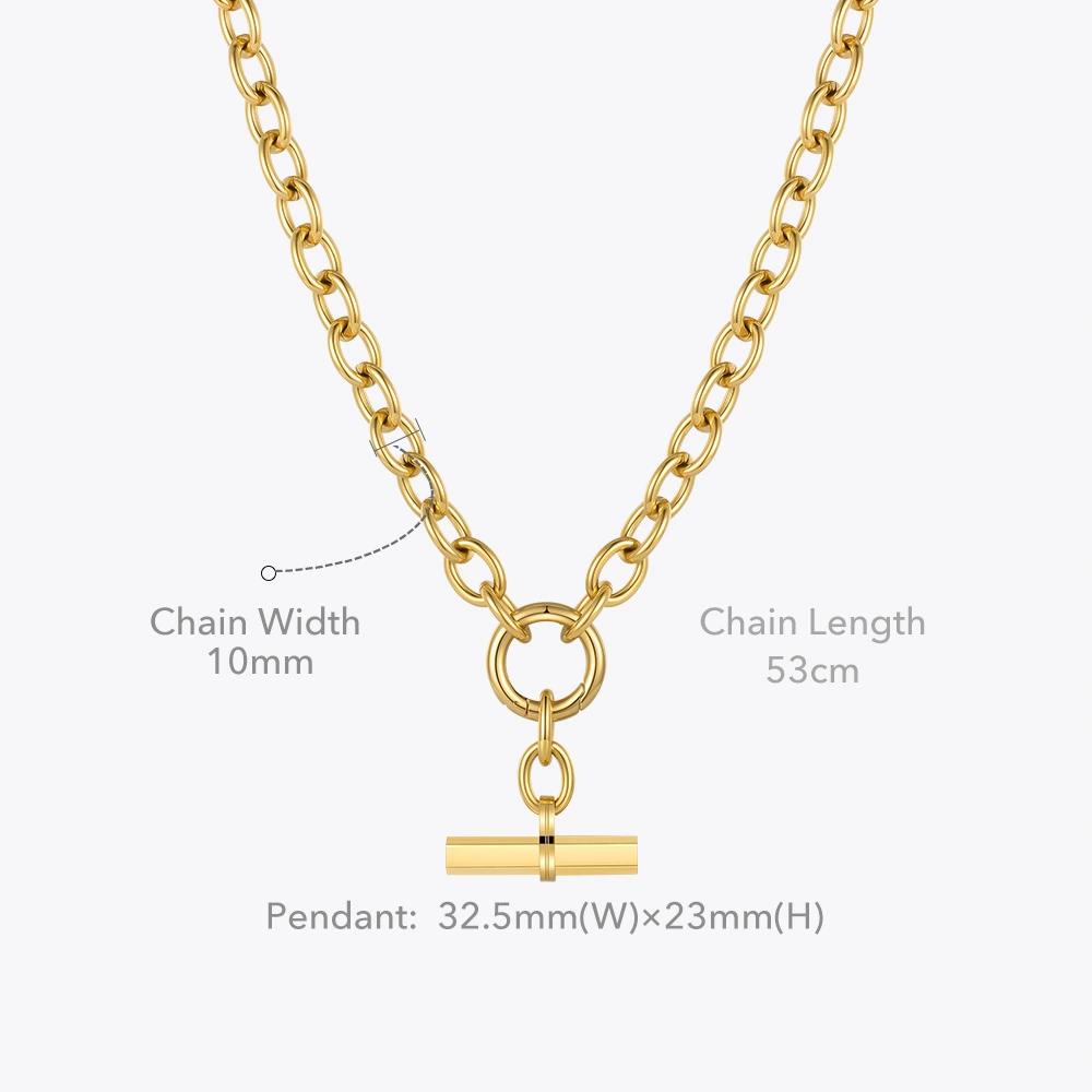 18K Gold-plated Titanium Steel European And American Personality O-shaped Thick Chain
