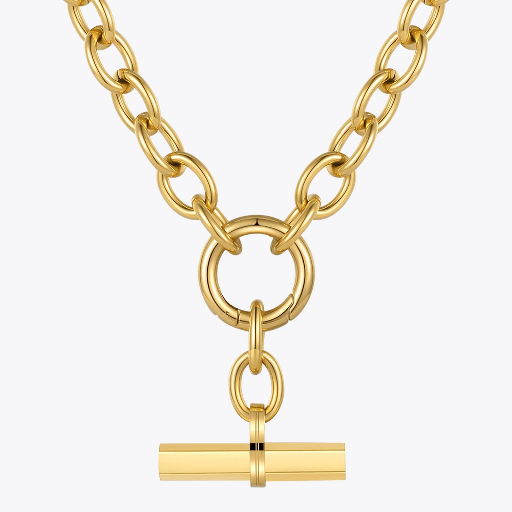 18K Gold-plated Titanium Steel European And American Personality O-shaped Thick Chain