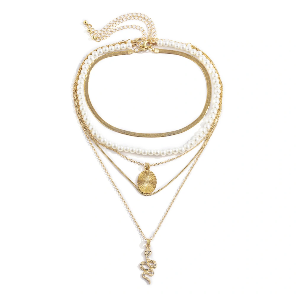 European And American Palace Style Dragon-shaped Geometric Round Plate Clavicle Chain