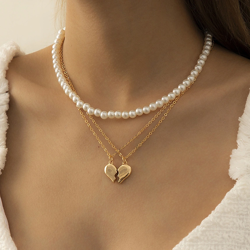 Sweet And Cool Trend Geometry  Love Set Necklace