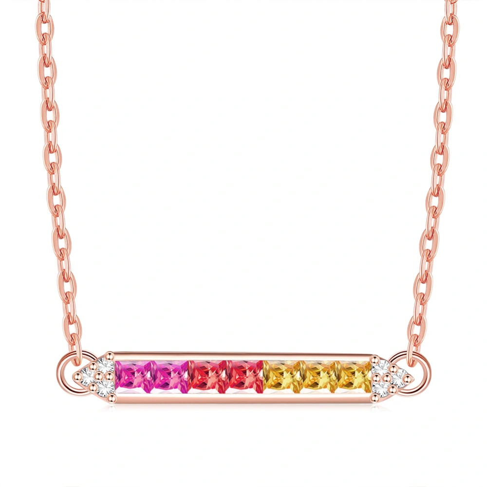 Colorful Zircon Necklace Fashion Rainbow Necklace