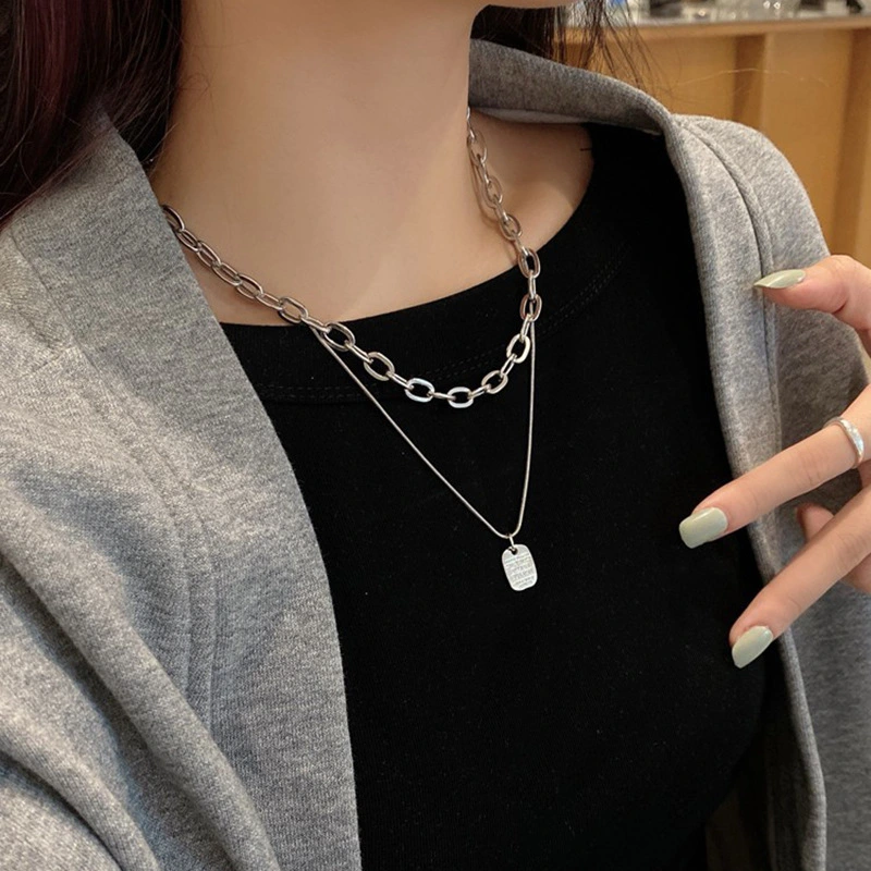 Necklace Ins Cold Wind Hip-hop Stacked Clavicle Chain Sweater Chain