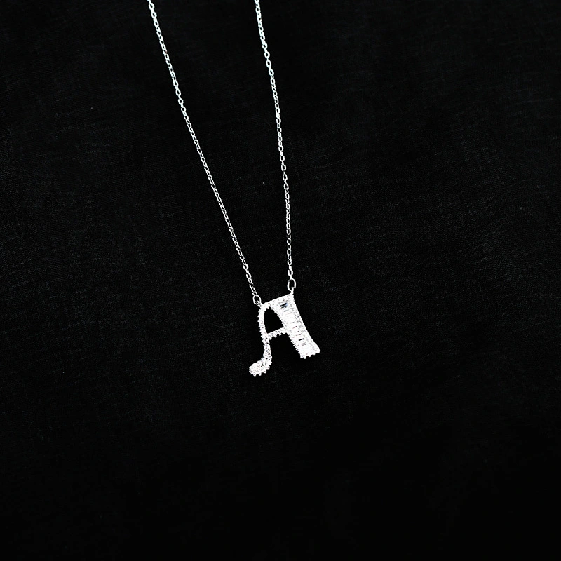 S925 Sterling Silver 26 Letters Pendant Necklace