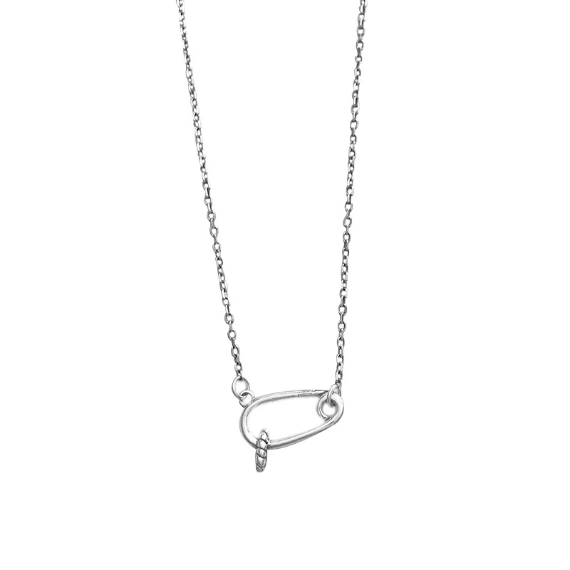 S925 Sterling Silver Geometric Retro Thai Silver Necklace Women