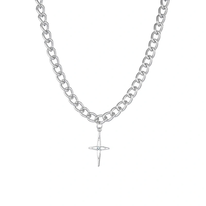 Korean Version Of INS Wind Light Luxury Hollow Four-pointed Star Diamond Item