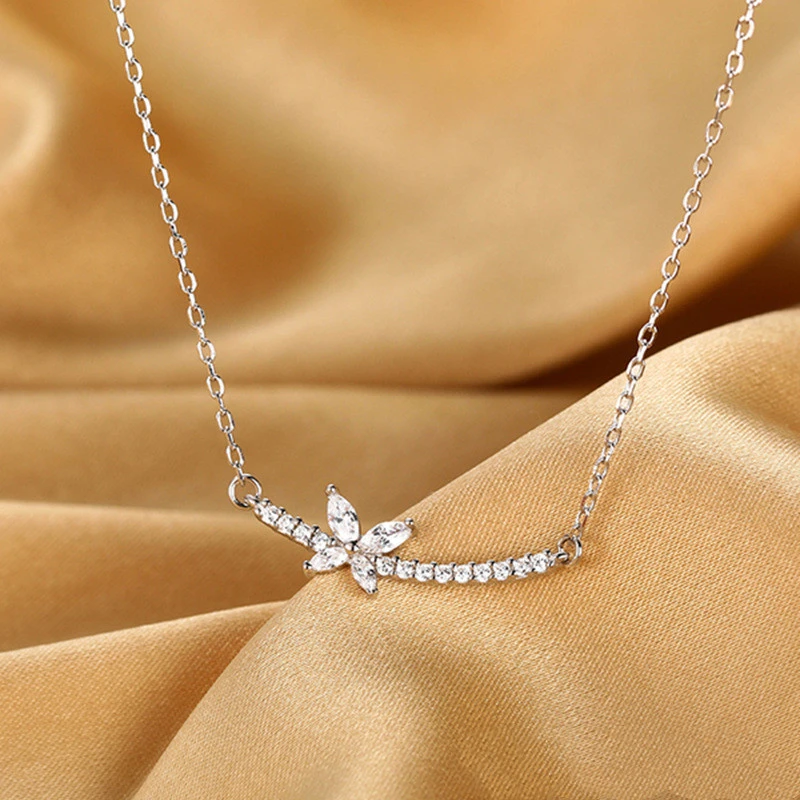 Smile Bow Necklace 925 Sterling Silver Singapore Same Style