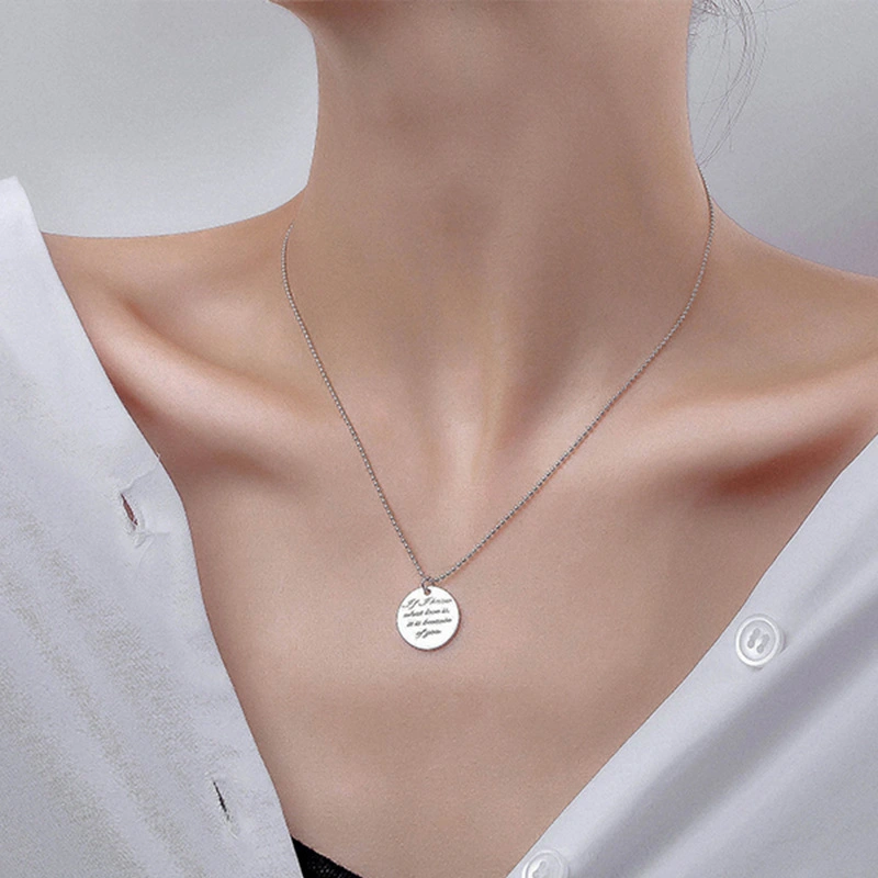 Disc Necklace 925 Sterling Silver Korean Jewelry Net Red Same Style