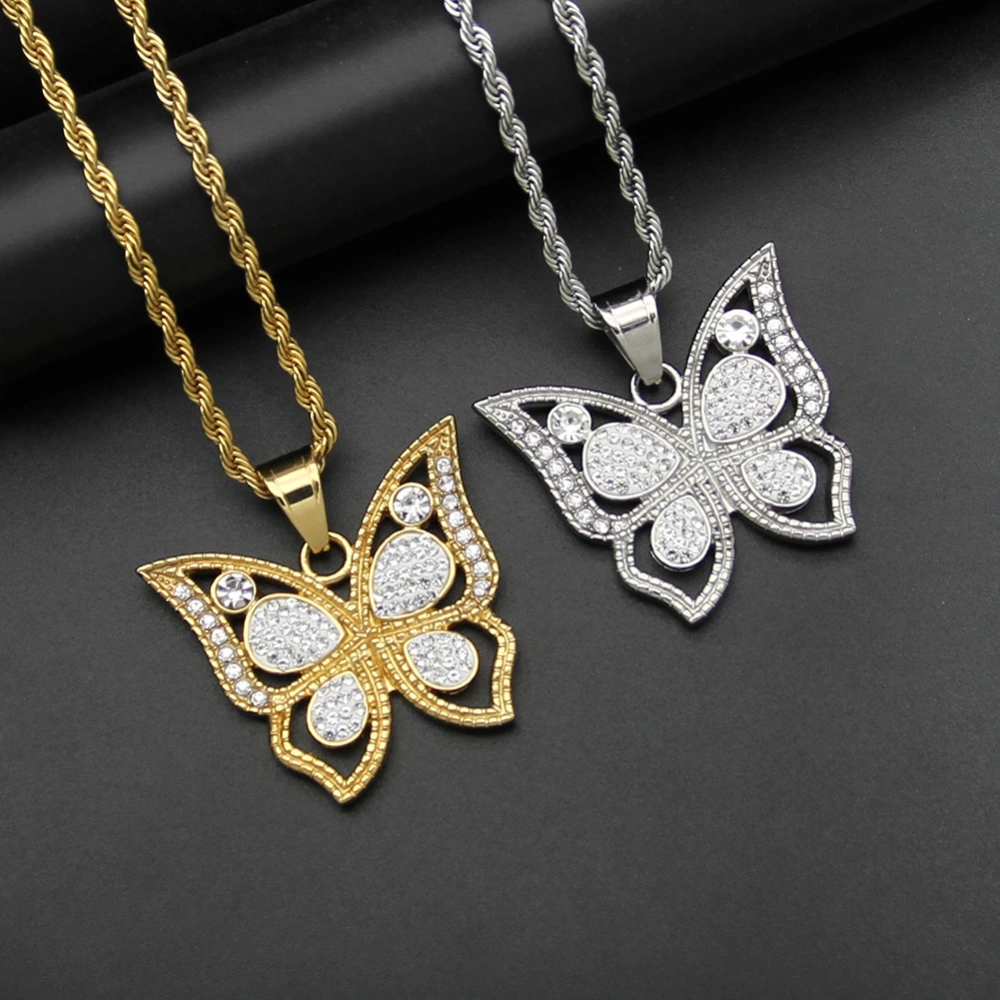 Creative Stainless Steel Clay Butterfly Pendant