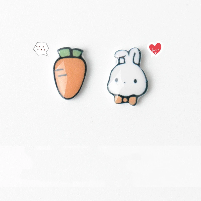 Cute Rabbit Carrot Earrings Female Sterling Silver Hypoallergenic Cute Pierced Earrings