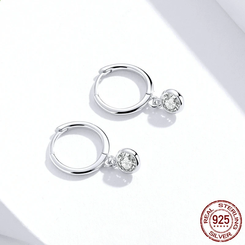 S925 Sterling Silver Earrings Women Fashion Simple