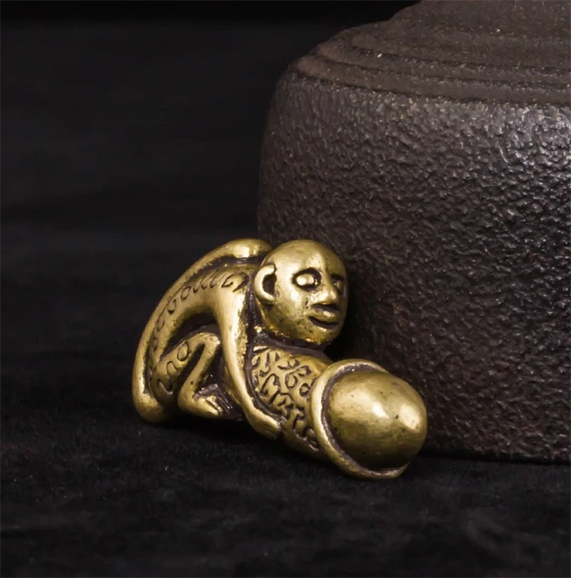 Brass Zodiac Monkey Keychain Pendant