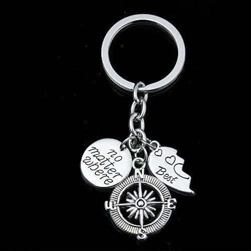 Amazon No Matter Where Compass Best Friends Combination Keychain