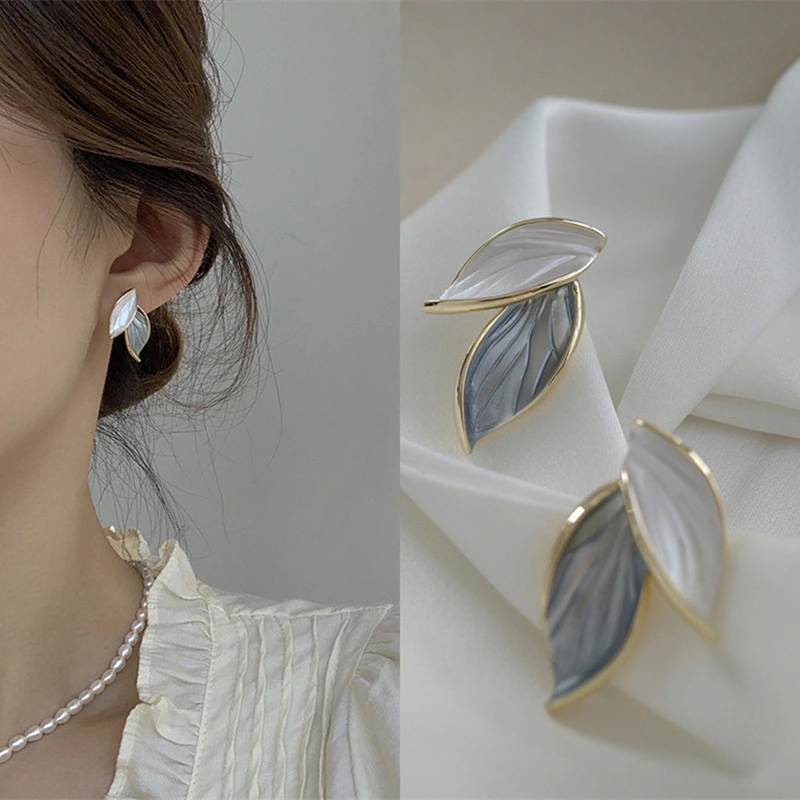 Wind Leaf Earrings Female Personality High-End Design Sense