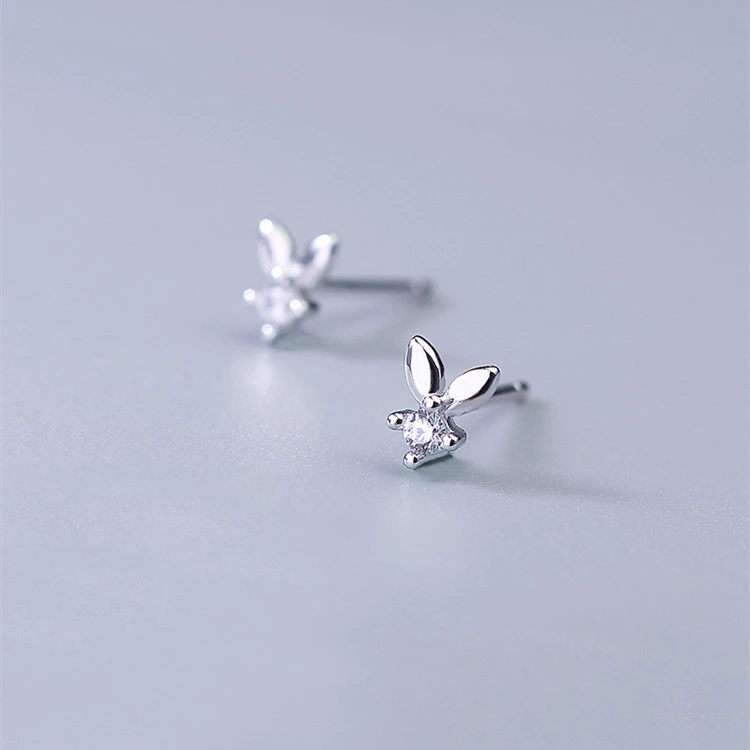 Sterling Silver Niche Net Celebrity Simple Cute Exquisite Earrings Mini Rabbit Earrings