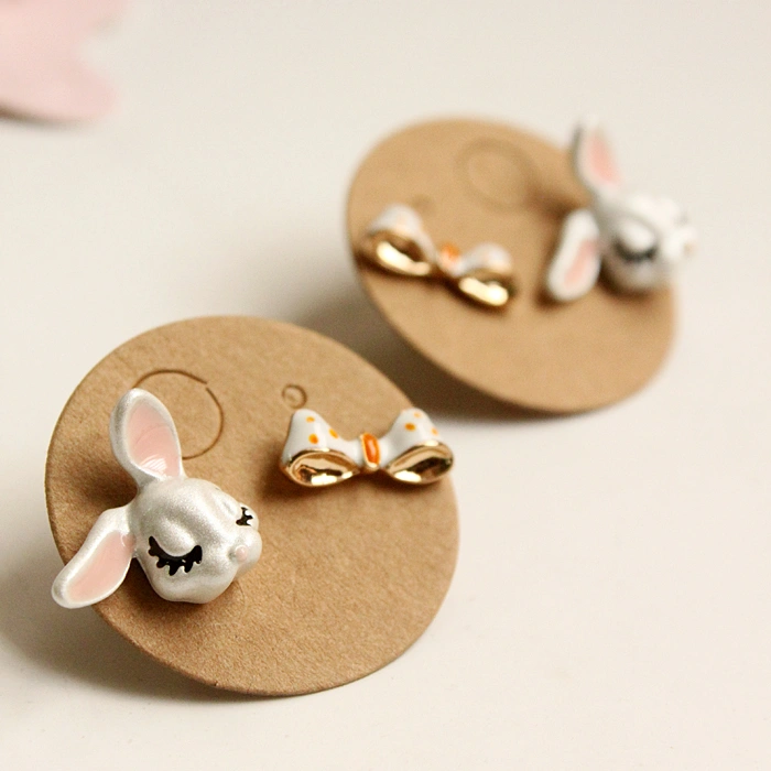 Cute Bulging Toot Arrogant Rabbit Bow Tie Earrings Earrings