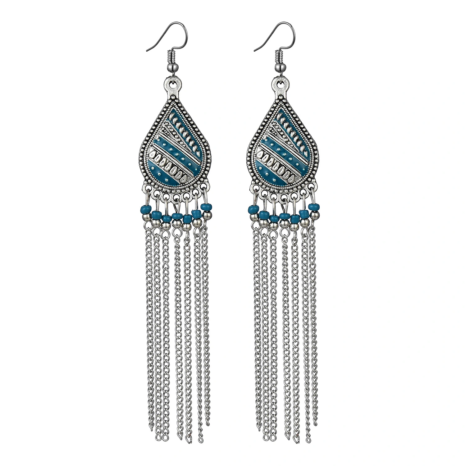 Exaggerated Personality Retro Earrings Long Chain Tassel Earrings
