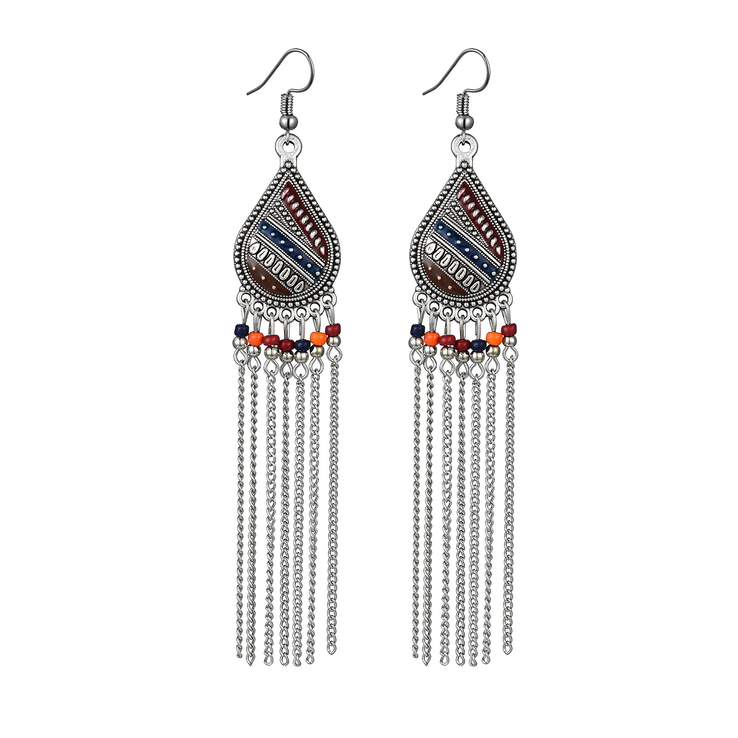 Exaggerated Personality Retro Earrings Long Chain Tassel Earrings