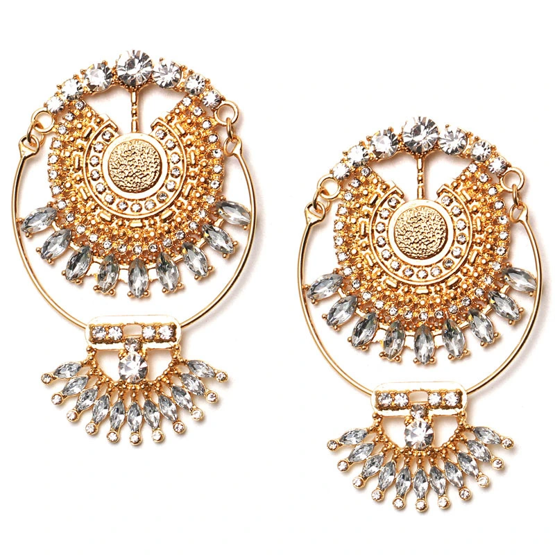 Exaggerated Earrings Fashion High-end Retro Alloy Diamond Earrings