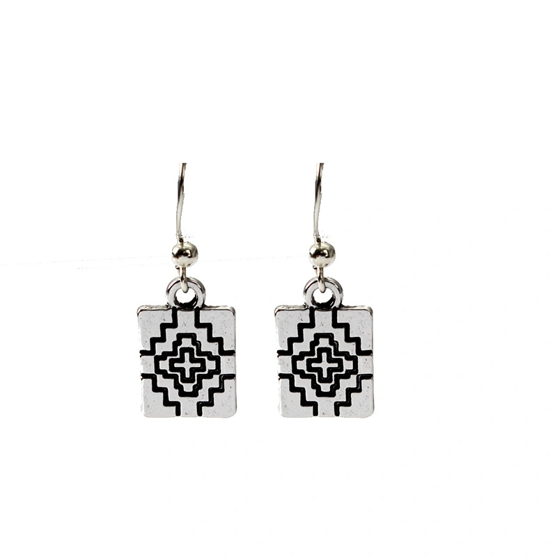 Retro Cross Alloy Earrings Necklace Jewelry Set