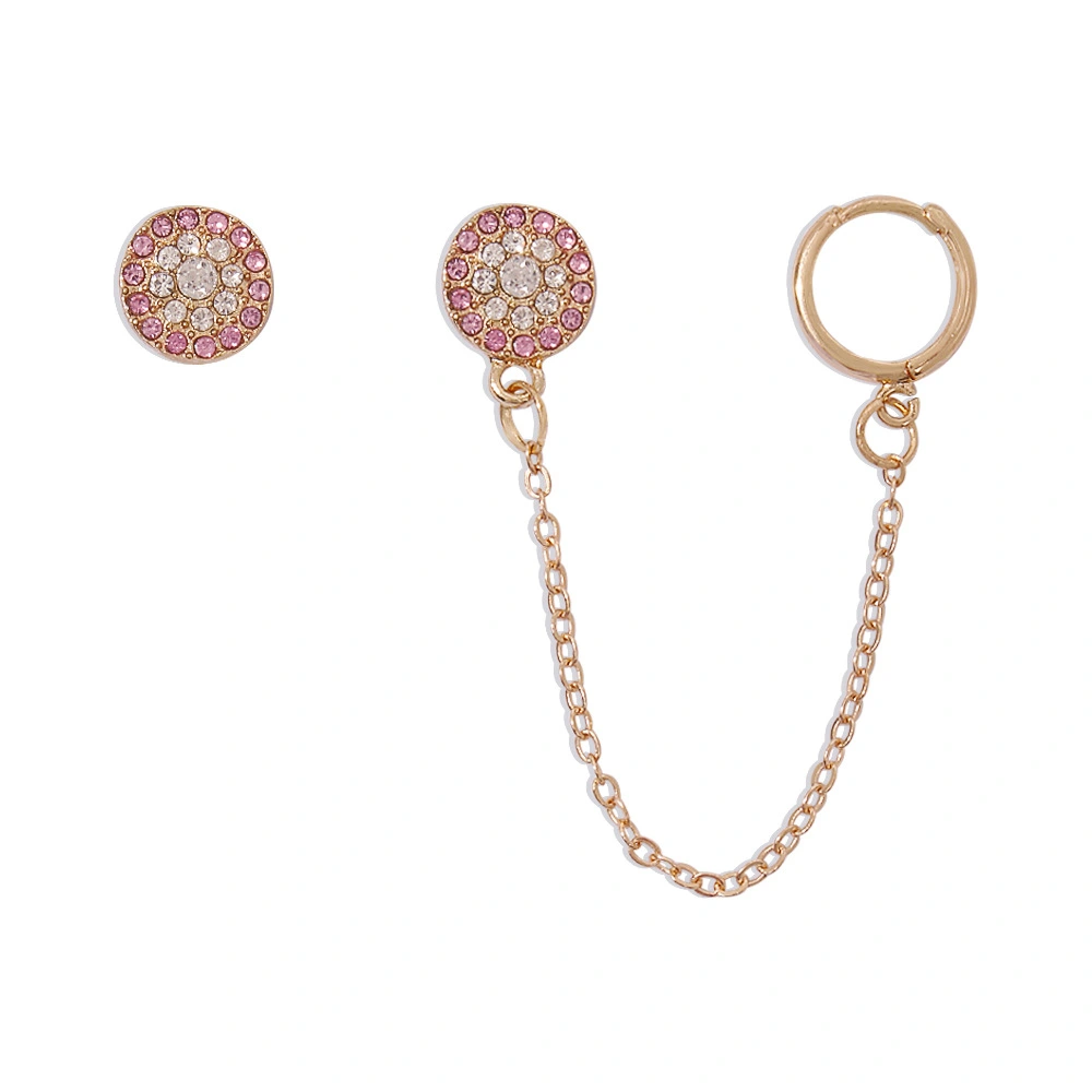 Asymmetric Full Diamond Temperament Earrings