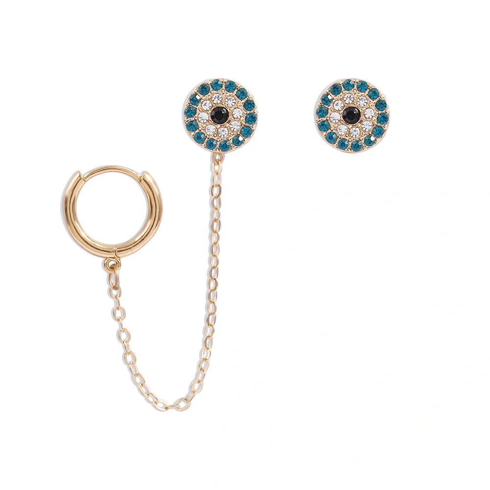 Asymmetric Full Diamond Temperament Earrings