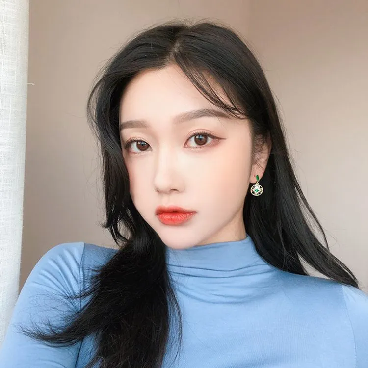 Emerald High-end French Retro Earrings Female Fashion Super Fairy Earrings