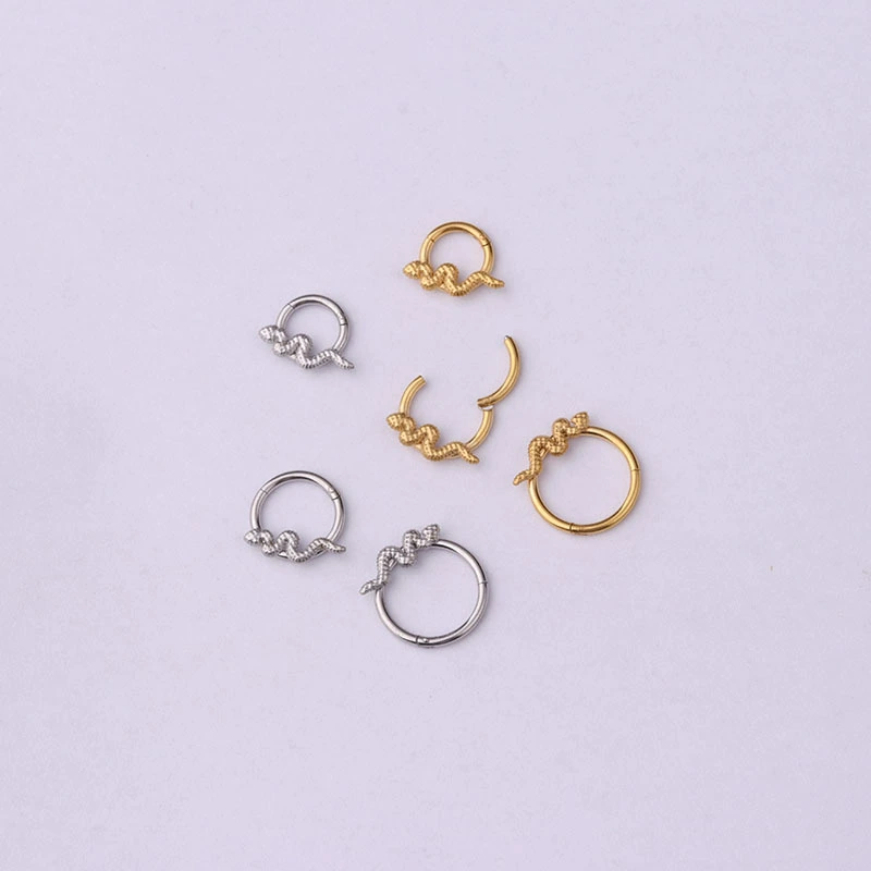 Snake-shaped Closed Ring Interface Ring Ear Bone Nose Ring