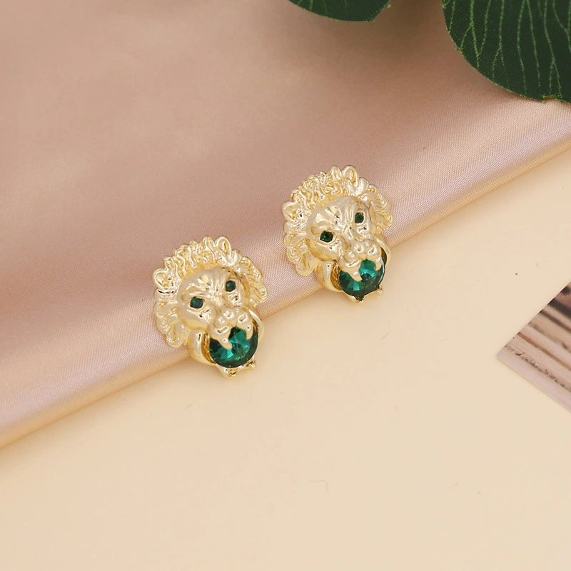 European And American Jewelry Personality Retro Punk Style Lion Head Earrings Women