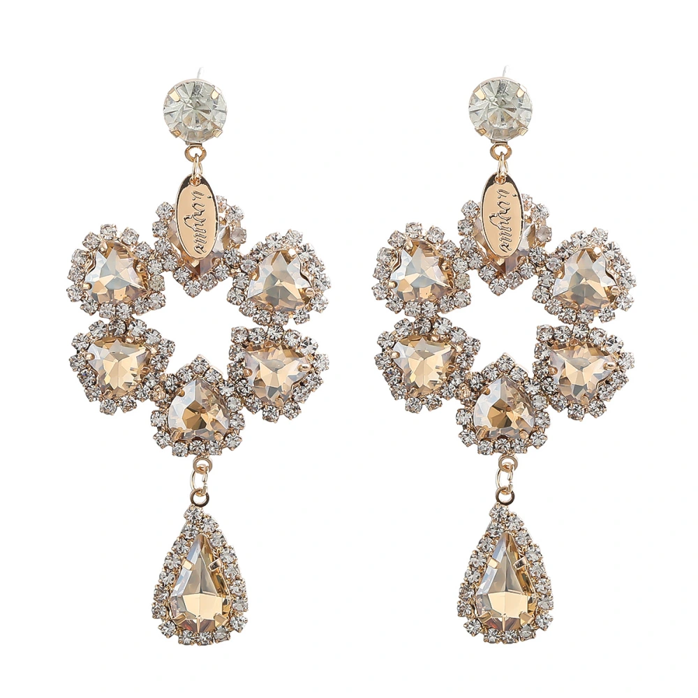 Alloy Earrings With Diamond Flower Earrings