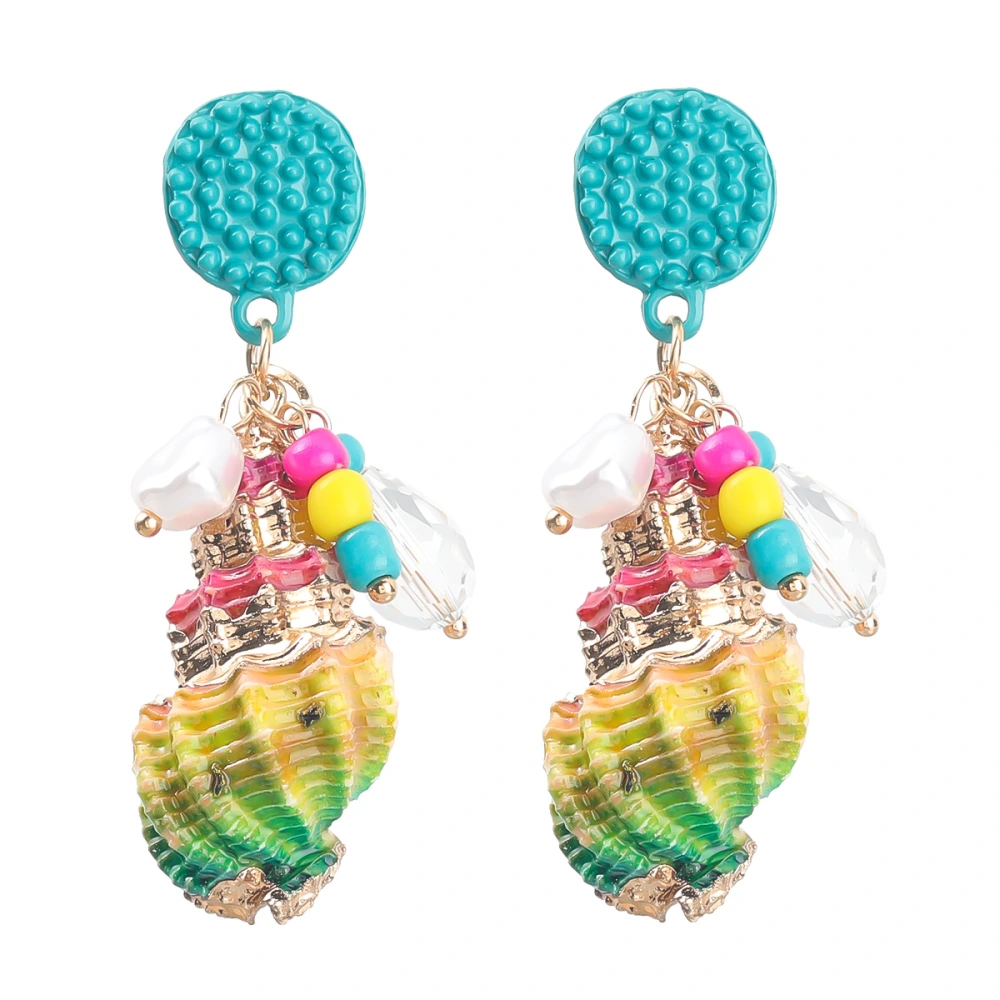 Summer Ocean Beach Wind Conch Shell Earrings