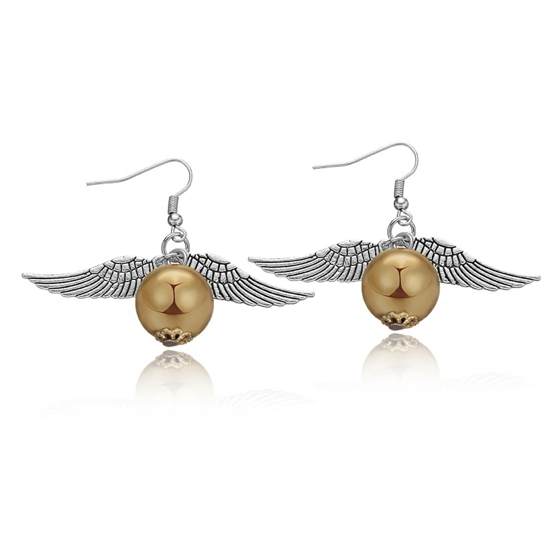 Exaggerated Double Wings Round Earrings Fashion New Earrings