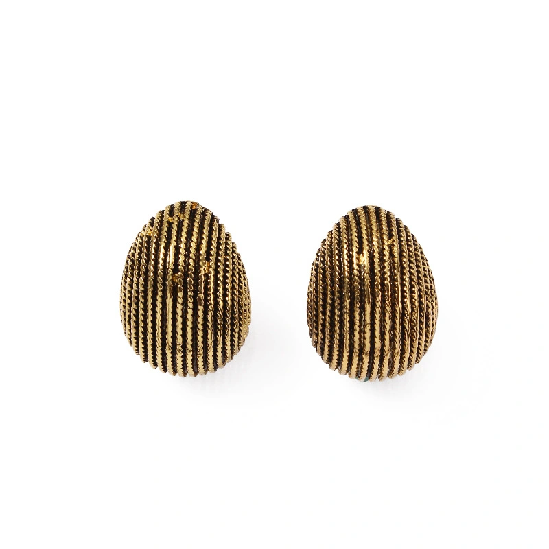 Women's Exaggerated Alternative Creative Texture Round Snail Personalized Golden Earrings