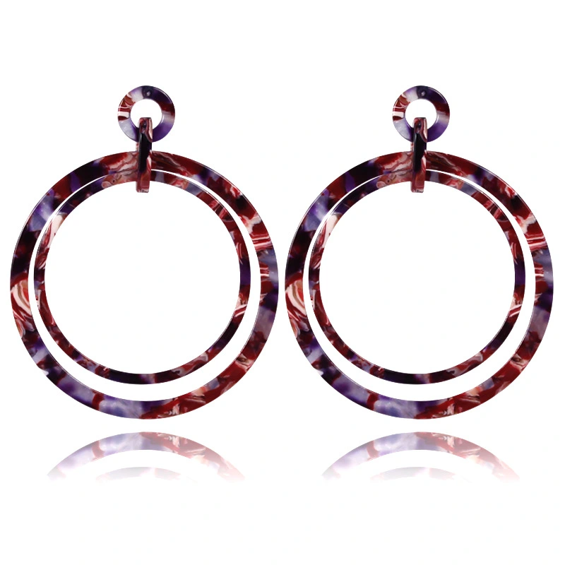 Acrylic Acetate Plate Round Earrings Ladies Simple Earrings