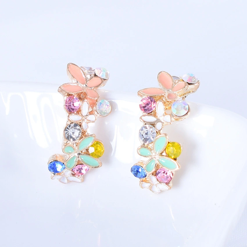 Butterfly Flower Earrings Half Circle Flower Earrings